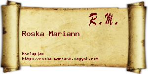 Roska Mariann névjegykártya