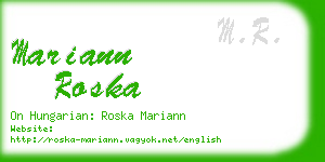 mariann roska business card